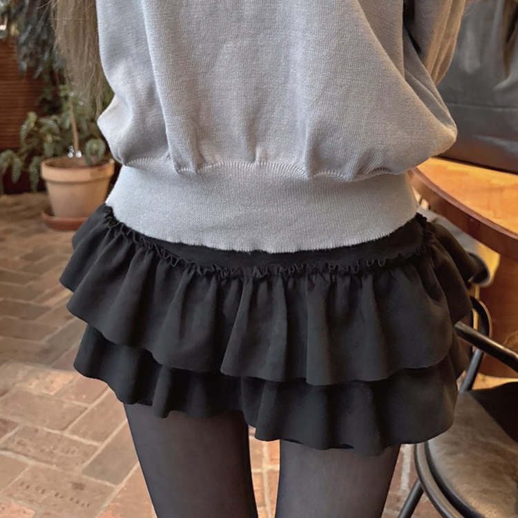 スエードティアードスカートパンツ｜ミニスカート｜韓国ファッション