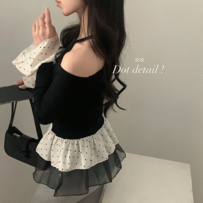 レイヤードフリルティアード長袖Ｔシャツ