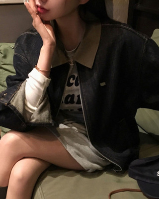 オーバーフィットデニムブルゾン