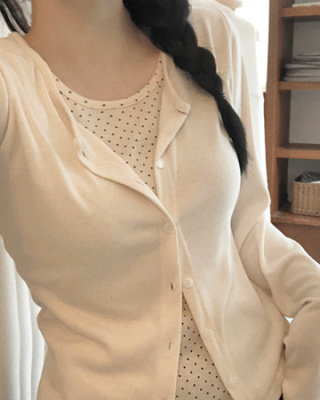 レイヤードドットカーディガン