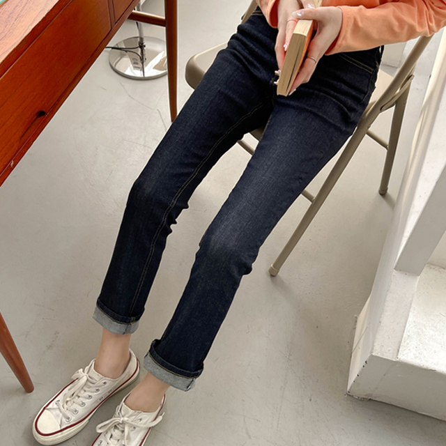 バンディングデニムパンツ