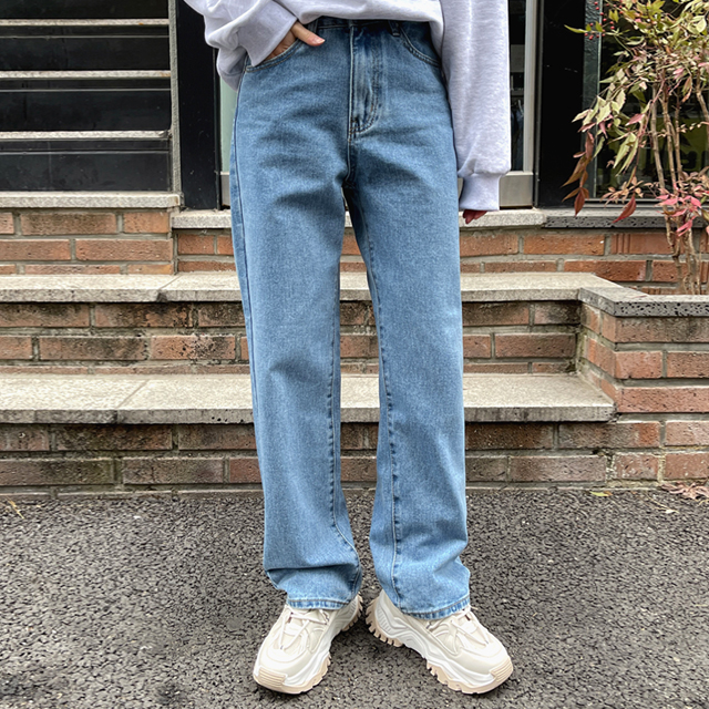 ストレートワイドデニムパンツ