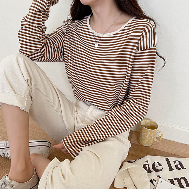 ストライプ長袖Tシャツ