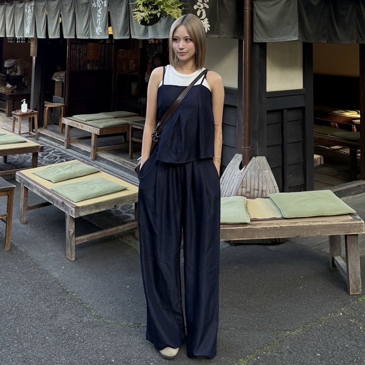 未使用　POLA amian プリーツセットアップ M-L ブラック ボンディングセットアップ(ブラック) | myinemy's STORE