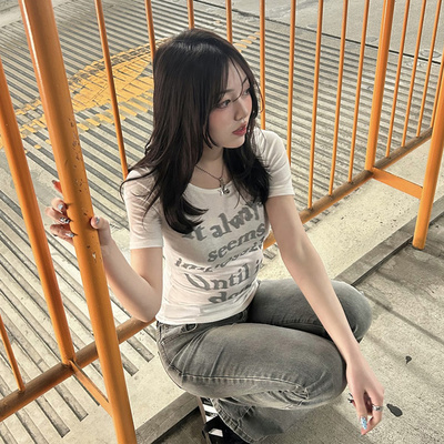 유니크 레터링 반팔 티셔츠 (5color)