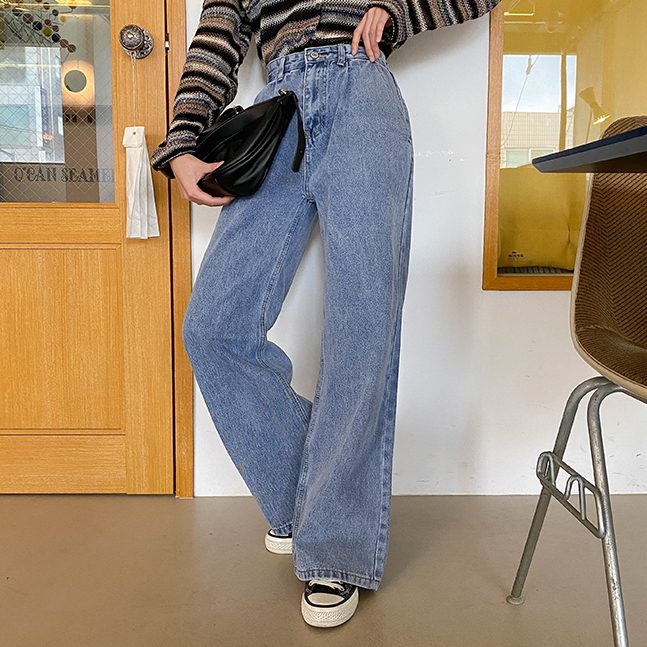 ピンタックワイドデニムパンツ
