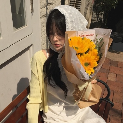 レースフラワー三角ボンネットスカーフ