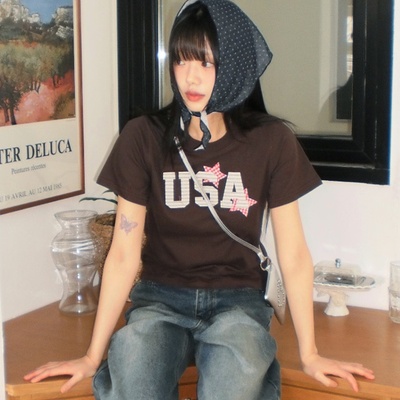 유셋 USA 빈티지 패치 반팔 티셔츠