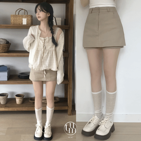 スパンミニスカートパンツ