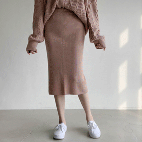 초이스 3종 꽈배기 니트 가디건 스커트