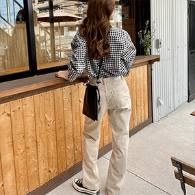 コットンハイウエストパンツ - [10代・20代女性ファッション,韓国通販