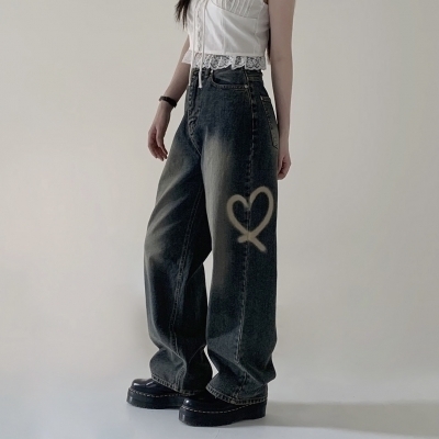 ハートウォッシングビンテージデニムパンツ｜デニム｜韓国