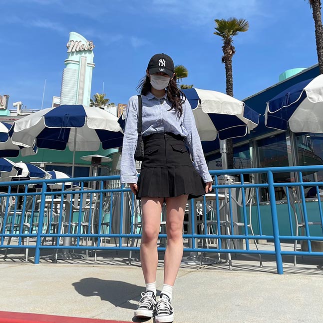 半分プリーツスカート(ショートパンツ付)