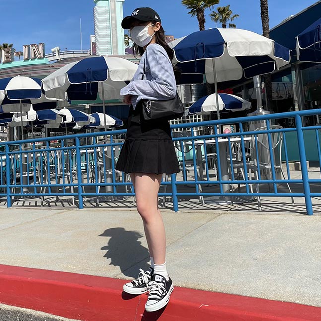 半分プリーツスカート(ショートパンツ付)