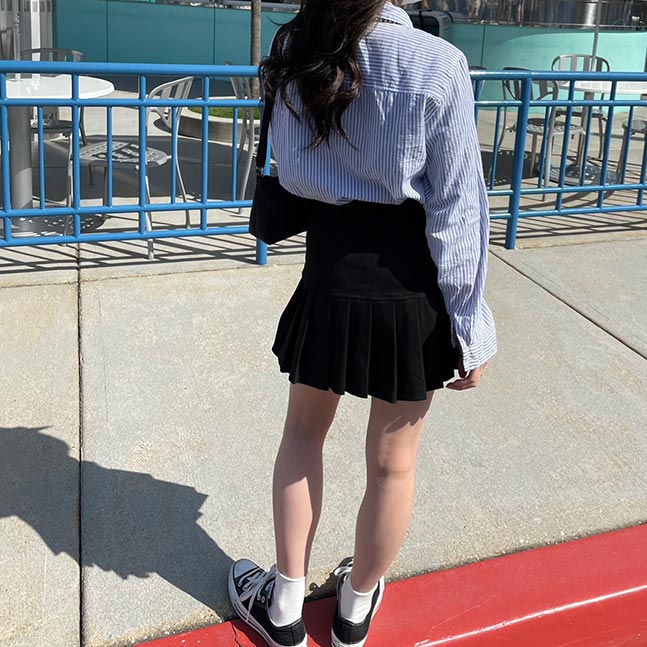 半分プリーツスカート(ショートパンツ付)