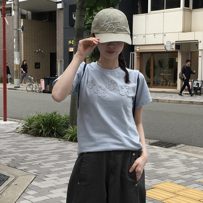 플라워패치반팔티셔츠