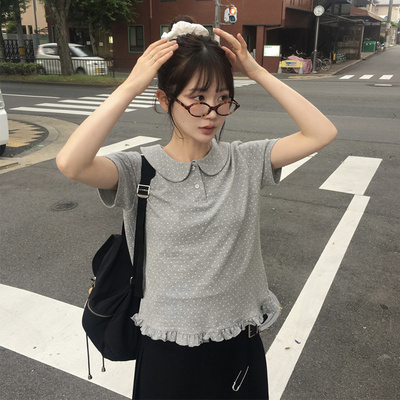 ドットフリル半袖Tシャツ