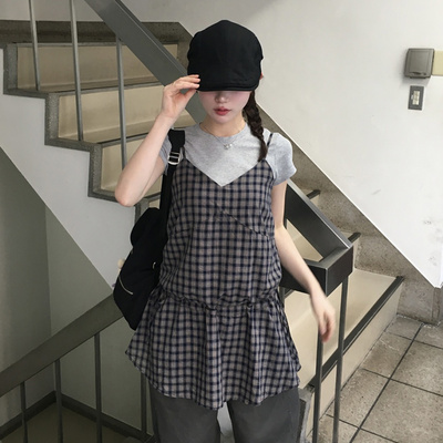 フリルチェックミニワンピース
