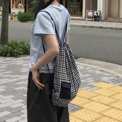 ギンガムチェックバックパック