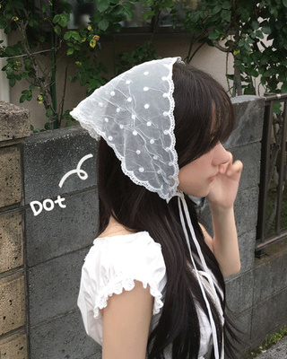ドットレースヘアスカーフ