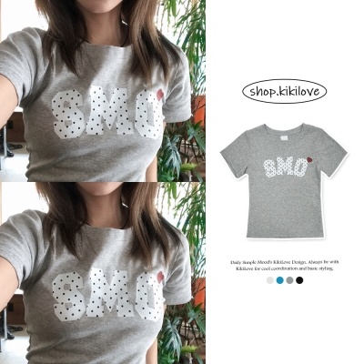 ドットレタリング半袖Tシャツ