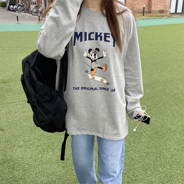 ミッキープリントTシャツ(ディズニー正規品)