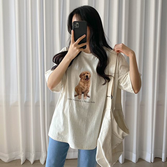 かわいいプリントポイントTシャツ