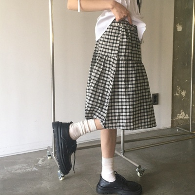 チェックティアードミディスカート