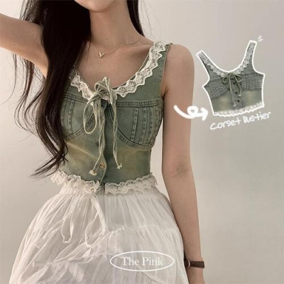 フランスヴィンテージ ジャガード生地のコルセットビスチェ フランスヴィンテージ ジャガード生地のコルセットビスチェ フランス