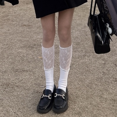 靴下・タイツ レースニットソックス