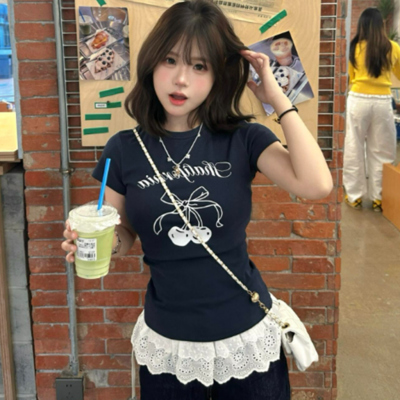 スリムチェリー半袖Tシャツ