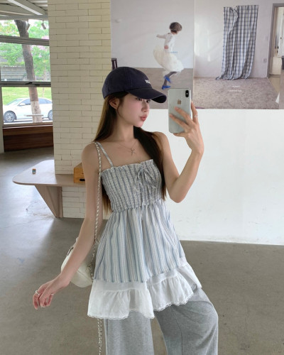 トリートユアセルフ(ホワイトフリルキャミソール バックオープン) トリートユアセルフ(ホワイトフリルキャミソール バックオープン