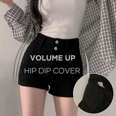 ハイウエストツーボタンショートパンツ