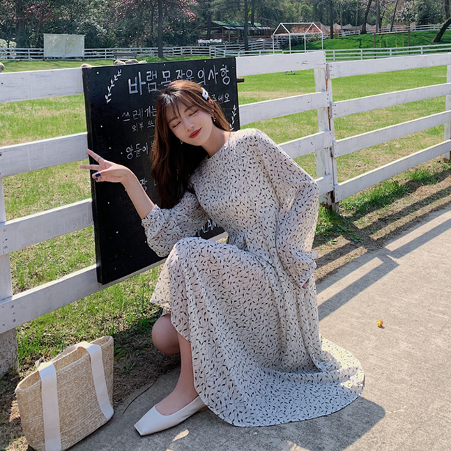 Sona ロングシフォンワンピース 10代 代女性ファッション韓国通販