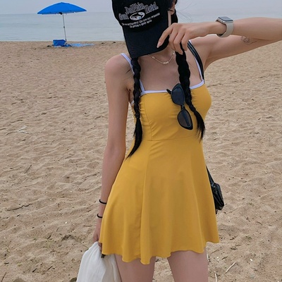 ダイブバイカラービーチウェアワンピース