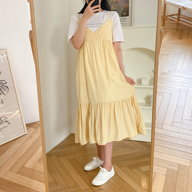 ビュスチェロングワンピース