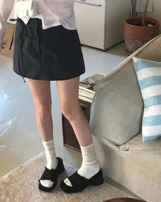 ハートブラック厚底ミュール
