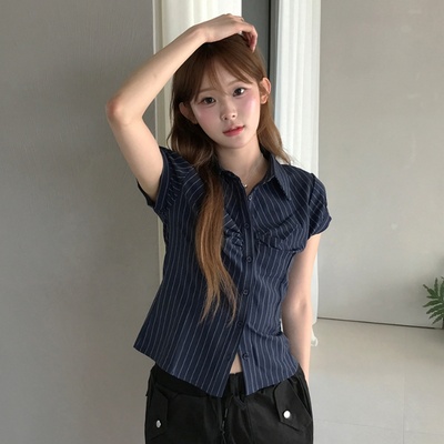 ストライプ半袖シャツ