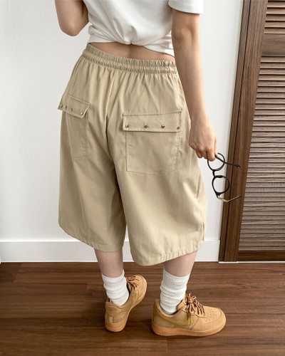 スタッズ付きワイドバミューダパンツ｜ショートパンツ｜韓国