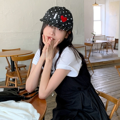 ドットハートキャンプキャップ｜ヘアアクセサリー｜韓国ファッション