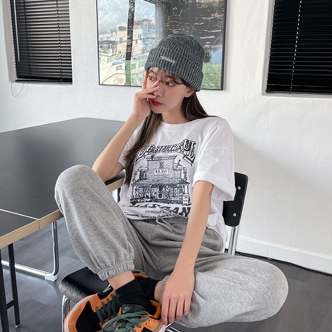 ALLEGANプリント半袖Tシャツ