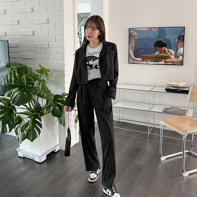 SONA | ショートジャケット+スラックスセットアップ | 10代・20代女性ファッション韓国通販