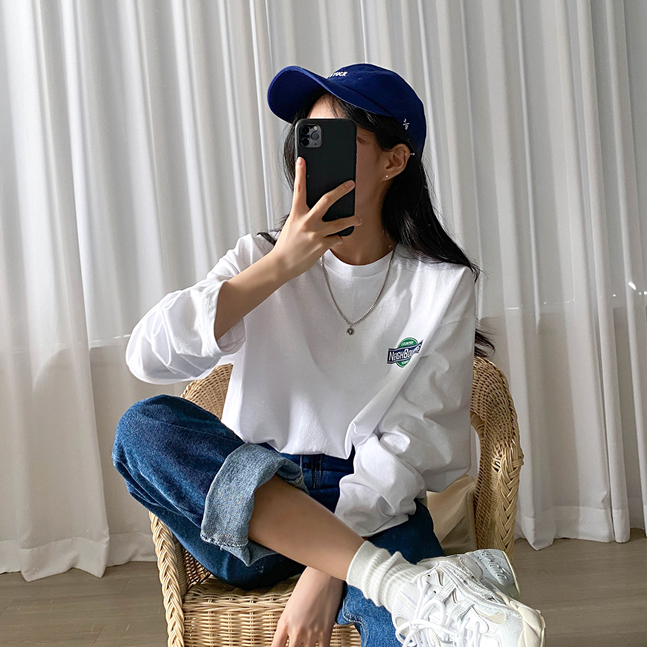 COUNTRY TOWNプリント長袖Tシャツ
