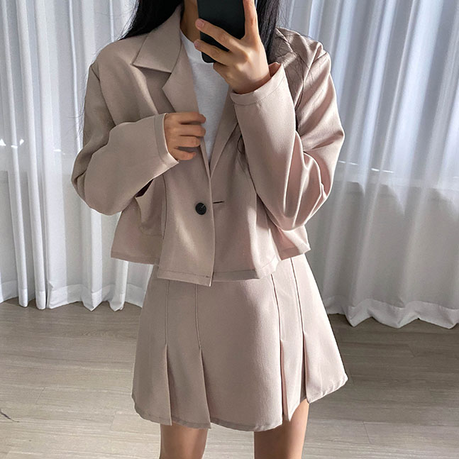 럽미 심플 데일리 크롭 자켓