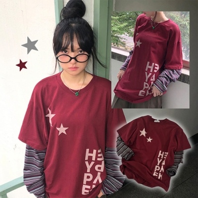 2020年秋の韓国人女性のファッション緩いシャレードスペルカラーVネ 韓国JK風 オレンジベスト制服セット | BODYLINE & LunaBelle