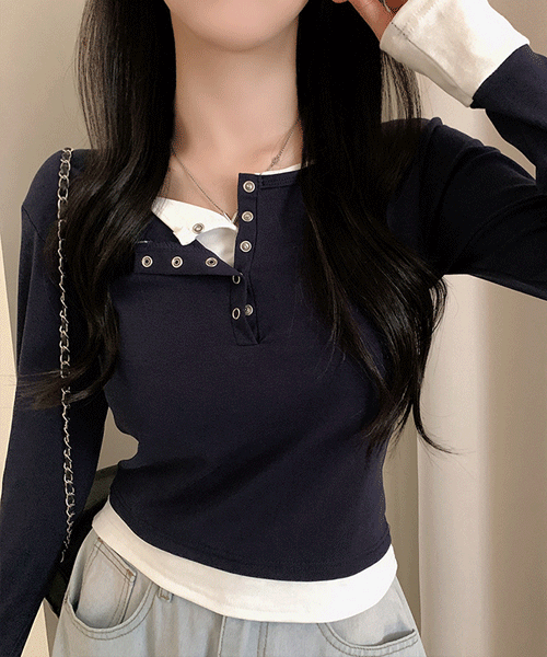 レイヤードスリム長袖Tシャツ