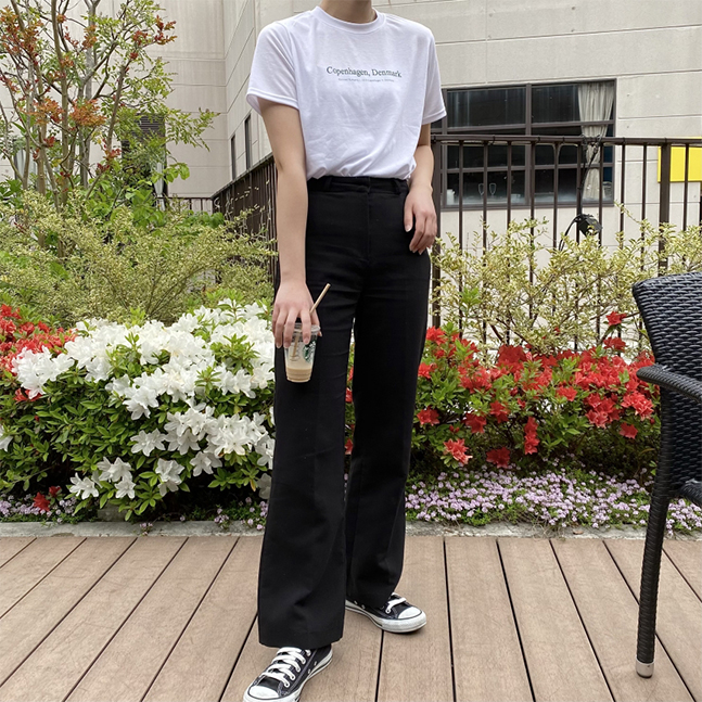 Denmark英文プリント半袖Tシャツ