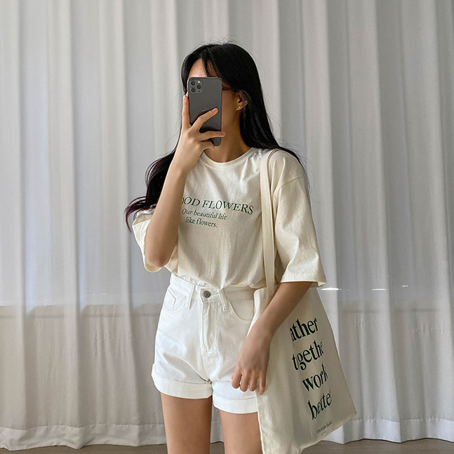 MOOD FLOWERSレタリングTシャツ