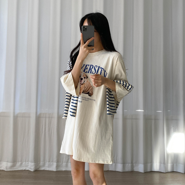 ブルドックプリントロングTシャツ