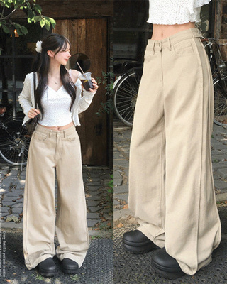 【丈別】スナップスリットジョガーワイドパンツ